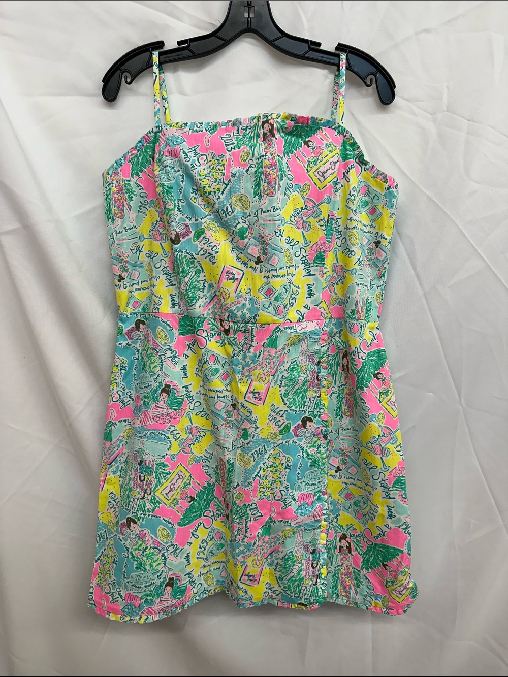 Lilly Pulitzer Pink, Aqua & Yellow Tropical Print Sundress